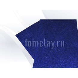 Фоамиран глиттерный синий